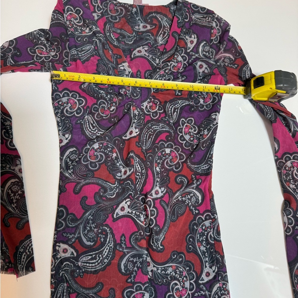Sweet Pea Paisley Long Sleeve Top - Purple and Pink - Picture 4 of 5